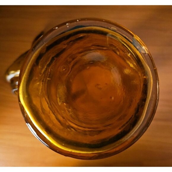 Vintage Empoli Dark Amber Glass Vase or Container with Topper, Fruit Motif - Picture 5 of 8